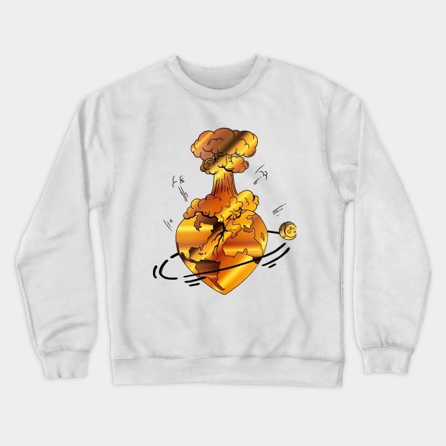 Gold Atomic Heart Crewneck Sweatshirt by kenallouis